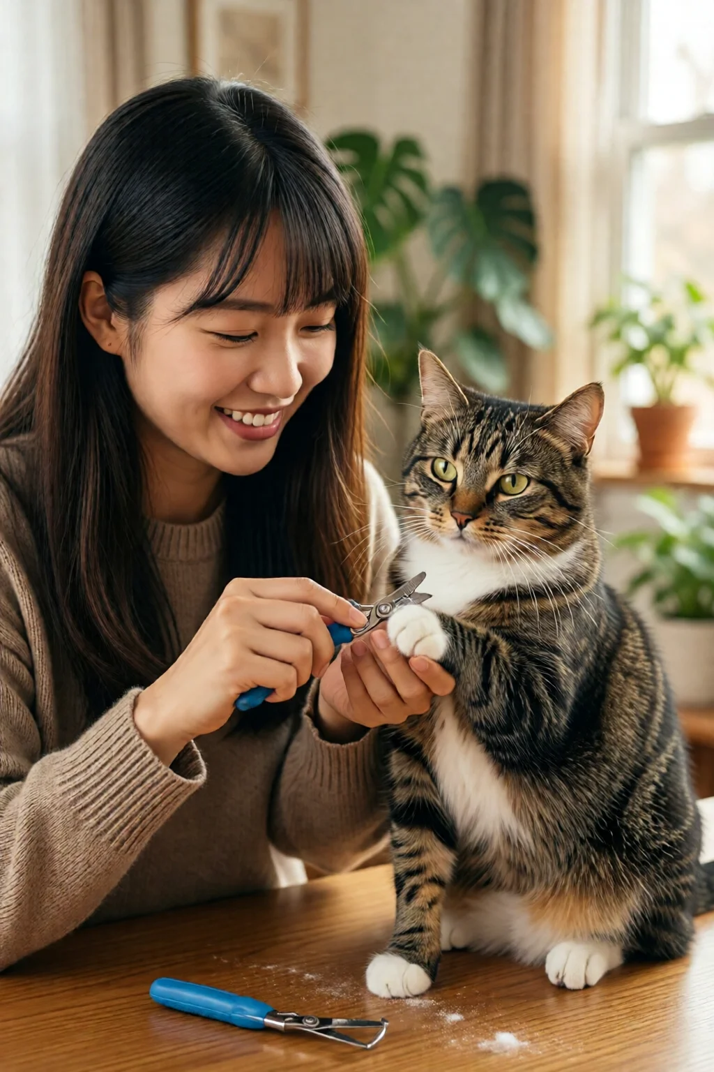 cat nail trimming tips at home