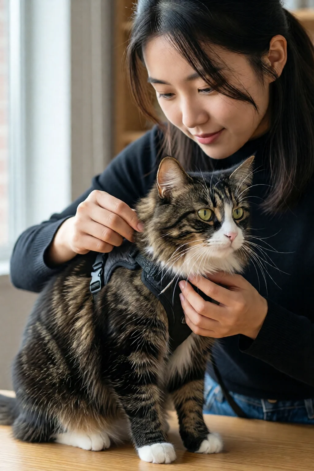 how to train a cat to use a harness